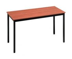 table de reunion 130x65 plateau teck/pi eds bruns