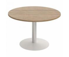 table réunion duetto pied central d. 120 cm chêne moyen/blc