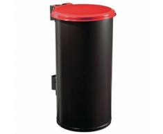 poubelle d'extérieur 80 l murale tubo rouge signalisation - gris mang.