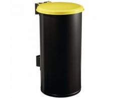 poubelle d'extérieur 80 l murale tubo jaune colza - ral 1021 gris mang.