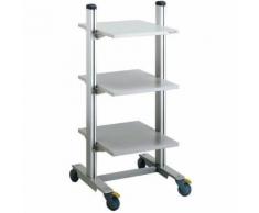 chariot 3 tablettes 4 roulettes 125 mm 150 kg