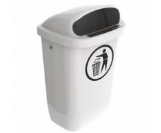 poubelle d'extérieur de rue 50l blanc