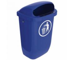poubelle d'extérieur de rue 50l bleu