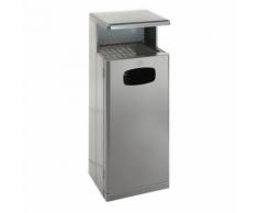 poubelle d'extérieur avec auvent 55l gris