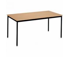 table de reunion 160x80 plateau hetre/p ieds noirs