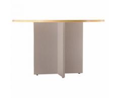 table de reunion diam120 merisier pieds croix aluminium