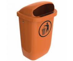 poubelle d'extérieur de rue 50l orange