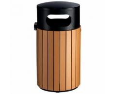 poubelle extérieur effet bois 40l