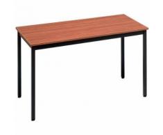 table de reunion 180x80 plateau teck/pi eds bruns
