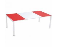 table de réunion easydesk 220x114cm plateau blanc / rouge