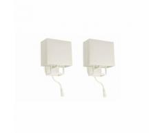 VESPER-Lot de 2 Appliques avec liseuses LED Blanc H45cm Faro