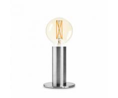 SOL-Lampe à poser variateur tactile ampoule LED Globe Filament Métal H24.5cm Platinium Edgar