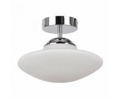 WESLEY-Plafonnier de salle de bain métal et verre Ø23cm Chrome Corep