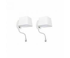 SWEET-Lot de 2 Appliques avec liseuses LED Blanc H45cm Faro
