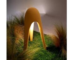CYBORG OUTDOOR-Lampe de sol d'extérieur LED Tripode en ciment H61cm ocre Martinelli Luce - designé par Karim Rashid