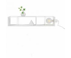 SHELFIE-Applique murale ou lampe de sol avec étagères et prise L70cm Blanc Globen Lighting - designé par Patrick Hall