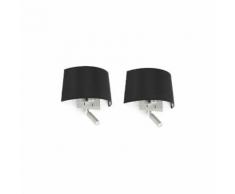 VOLTA-Lot de 2 Appliques avec liseuses LED Nickel/Noir H29cm Faro