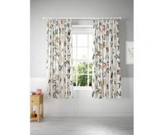 Rideaux en coton mélangé à motif alphabétique pour enfants - Multi