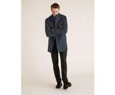 Mens M&S Collection Pardessus à col cheminée - Navy Marl