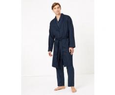 Marks & Spencer Pure Cotton Dressing Gown - Chambray - XXL