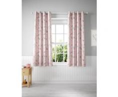 Rideaux enfants opaques à oeillets et motif licorne - Pink Mix