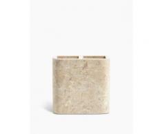 Porte-brosse à dent électrique à motif marbré - Crème