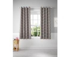 Rideaux enfants en coton mélangé à oeillets et motif arc-en-ciel - Grey Mix