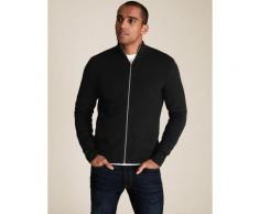 Mens M&S Collection Veste en coton texturé à col cheminée - Black
