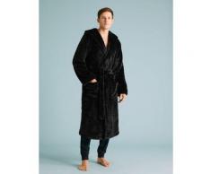 Marks & Spencer Fleece Supersoft Hooded Dressing Gown - Black - L