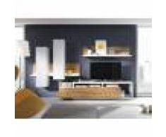 CRDIS SALON MEUBLE TV COMPLET DESIGN - GAMME EVO Chêne et blanc