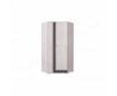 CRDIS Armoire d'angle enfant en pin, 2 portes, Gamme Evora Blanc et gris