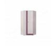 CRDIS Armoire d'angle enfant en pin, 2 portes, Gamme Evora Blanc et magenta