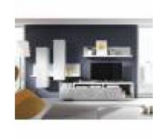 CRDIS SALON MEUBLE TV COMPLET DESIGN - GAMME EVO Béton et blanc