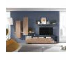 CRDIS SALON MEUBLE TV COMPLET DESIGN - GAMME EVO Chêne et Anthracite