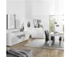 Kasalinea Séjour design blanc laqué enfilade + table 180 NINO-L 180 x P 90 x H 79 cm- Blanc