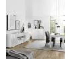Kasalinea Séjour design blanc laqué enfilade + table 180 nino