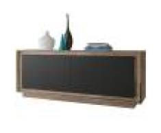 Kasalinea Enfilade 4 portes couleur bois et noir moderne skyline