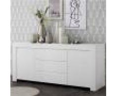 Kasalinea Enfilade 180 cm design blanc laqué AGATHE-L 184 x P 43 x H 86 cm- Blanc