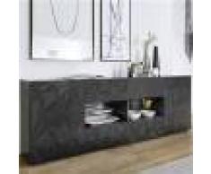 Kasalinea Enfilade gris laqué design 2 portes 4 tiroirs NINO 2-L 241 x P 42 x H 84 cm- Gris