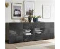 Kasalinea Enfilade 240 cm design gris laqué NERINA 2-L 241 x P 42 x H 84 cm- Gris