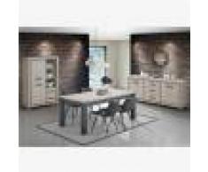 Kasalinea Salle à manger complète couleur chêne naturel ELORANE-L 170 x P 95 x H 75 cm- Beige