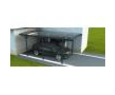 carport en aluminium 15m2, abri voiture 5x3 m anthracite