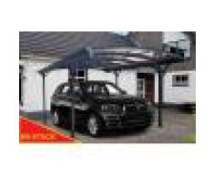 Carport aluminium 3,63x3m, abri voiture anthracite