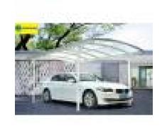 Abri voiture carport blanc 4,34x3m 13,02m2 en aluminium