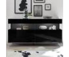 NOUVOMEUBLE Enfilade LED 4 portes design noir laqué CASTELLI 6