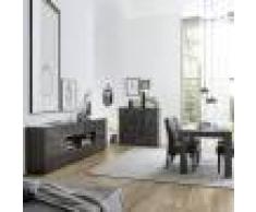 NOUVOMEUBLE Salle à manger gris laqué enfilade + table design PAOLO 3