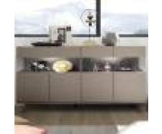NOUVOMEUBLE Enfilade LED 4 portes design taupe CASTELLI 7