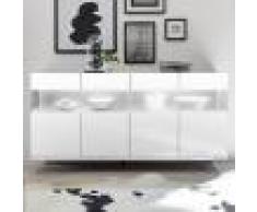 NOUVOMEUBLE Enfilade LED 4 portes design blanc laqué CASTELLI 2