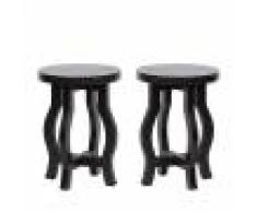 Bepurehome 2 sellettes en bois noir
