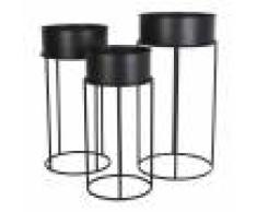 Altobuy Lot de 3 Sellettes Noires pour Plantes